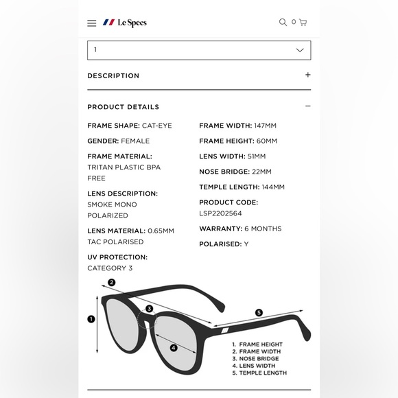 Le Specs Air Heart black sunglasses